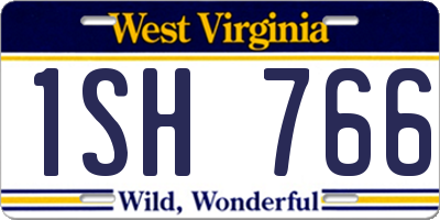WV license plate 1SH766