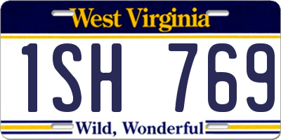 WV license plate 1SH769