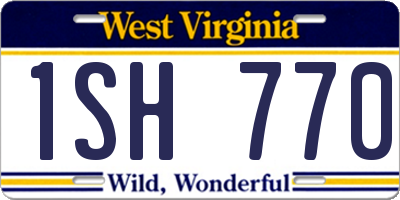 WV license plate 1SH770