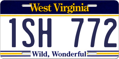 WV license plate 1SH772