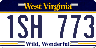 WV license plate 1SH773