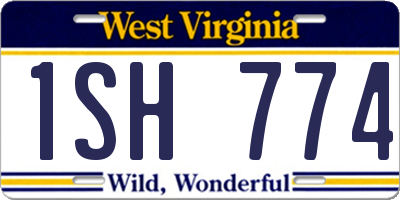 WV license plate 1SH774
