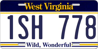 WV license plate 1SH778