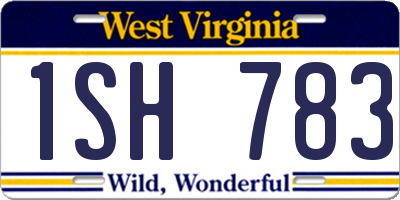 WV license plate 1SH783