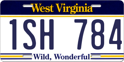 WV license plate 1SH784