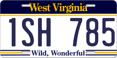 WV license plate 1SH785