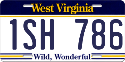 WV license plate 1SH786