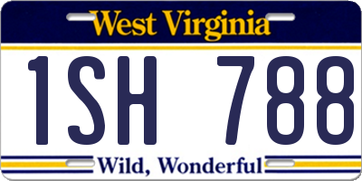 WV license plate 1SH788