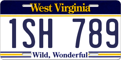 WV license plate 1SH789