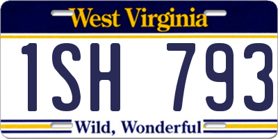 WV license plate 1SH793