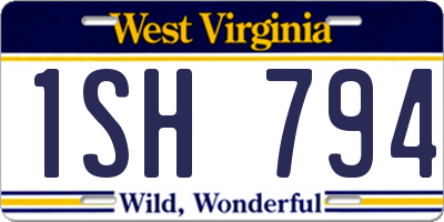 WV license plate 1SH794