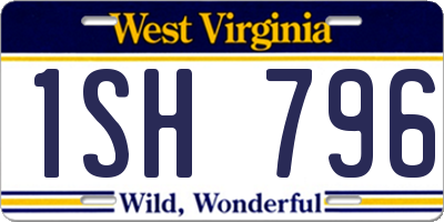 WV license plate 1SH796