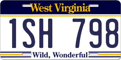 WV license plate 1SH798