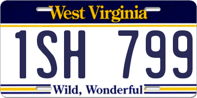 WV license plate 1SH799