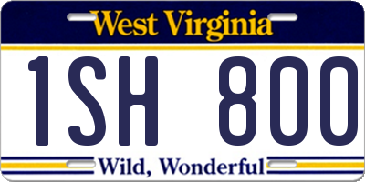 WV license plate 1SH800