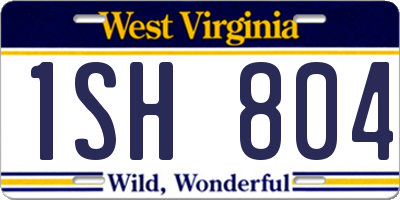 WV license plate 1SH804