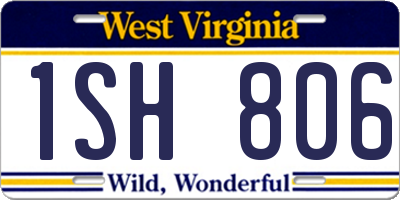 WV license plate 1SH806