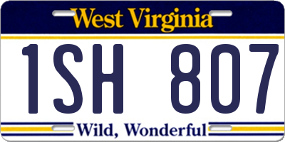 WV license plate 1SH807