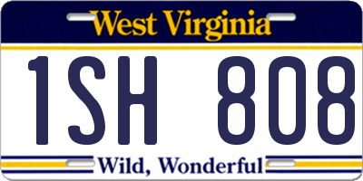 WV license plate 1SH808