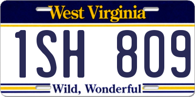 WV license plate 1SH809