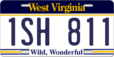 WV license plate 1SH811