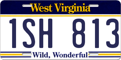 WV license plate 1SH813