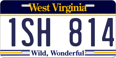 WV license plate 1SH814