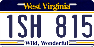 WV license plate 1SH815