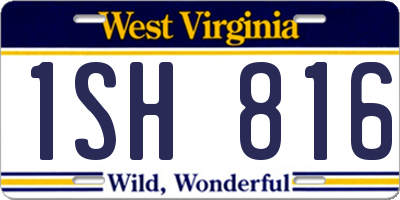WV license plate 1SH816