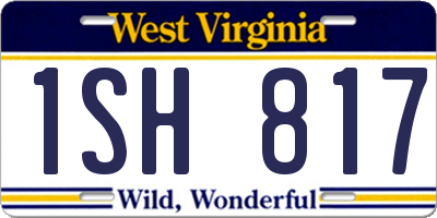 WV license plate 1SH817