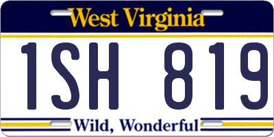 WV license plate 1SH819
