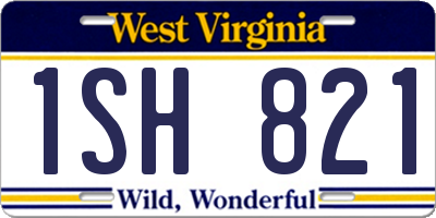 WV license plate 1SH821