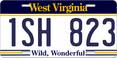 WV license plate 1SH823