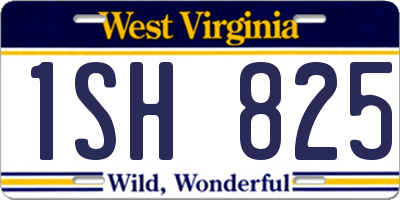 WV license plate 1SH825