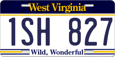 WV license plate 1SH827