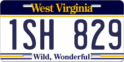 WV license plate 1SH829