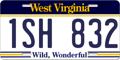 WV license plate 1SH832