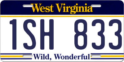 WV license plate 1SH833