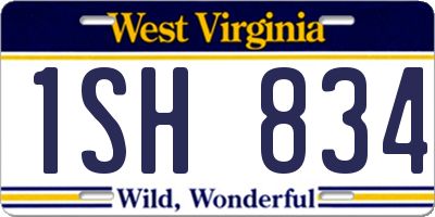 WV license plate 1SH834