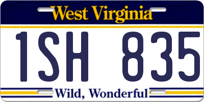 WV license plate 1SH835