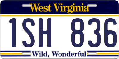 WV license plate 1SH836