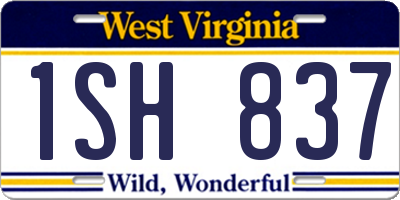 WV license plate 1SH837