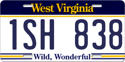WV license plate 1SH838