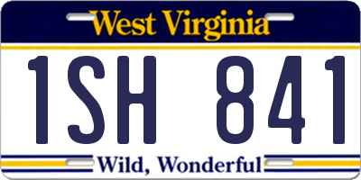 WV license plate 1SH841