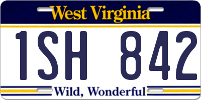 WV license plate 1SH842