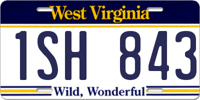WV license plate 1SH843