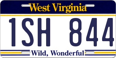 WV license plate 1SH844