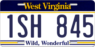 WV license plate 1SH845