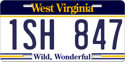 WV license plate 1SH847