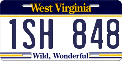 WV license plate 1SH848